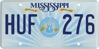 MS license plate HUF276