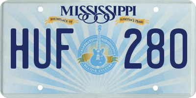 MS license plate HUF280