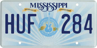 MS license plate HUF284
