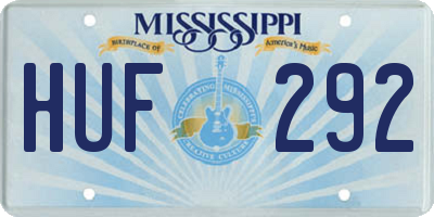 MS license plate HUF292