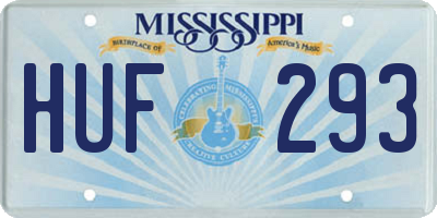 MS license plate HUF293