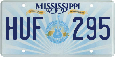 MS license plate HUF295