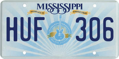 MS license plate HUF306