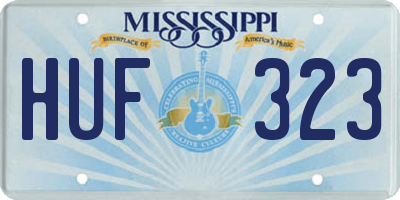 MS license plate HUF323