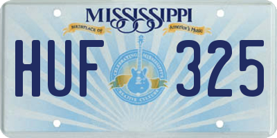 MS license plate HUF325