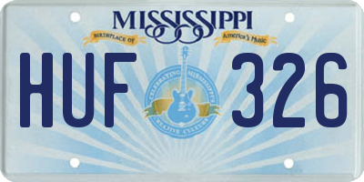 MS license plate HUF326