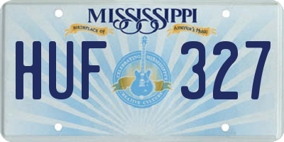 MS license plate HUF327