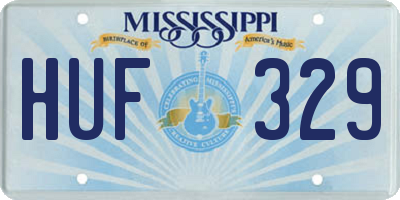 MS license plate HUF329