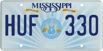 MS license plate HUF330