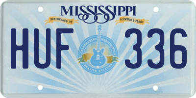 MS license plate HUF336