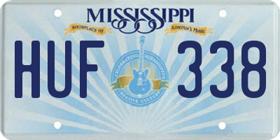 MS license plate HUF338