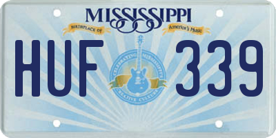 MS license plate HUF339