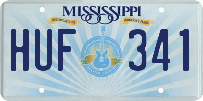 MS license plate HUF341