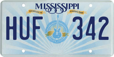 MS license plate HUF342