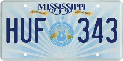 MS license plate HUF343