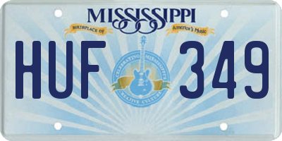 MS license plate HUF349