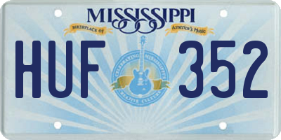 MS license plate HUF352