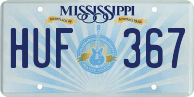 MS license plate HUF367
