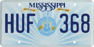 MS license plate HUF368