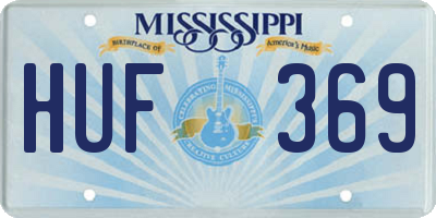 MS license plate HUF369