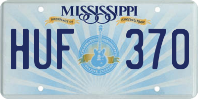 MS license plate HUF370