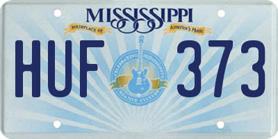 MS license plate HUF373