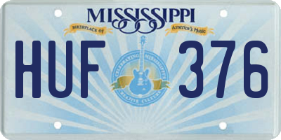 MS license plate HUF376