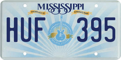 MS license plate HUF395