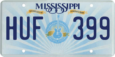 MS license plate HUF399