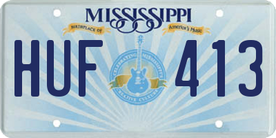 MS license plate HUF413