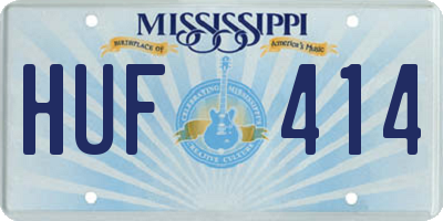 MS license plate HUF414
