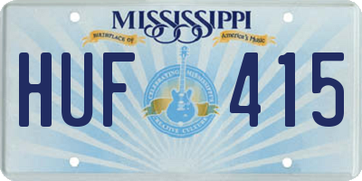 MS license plate HUF415