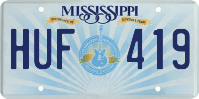 MS license plate HUF419