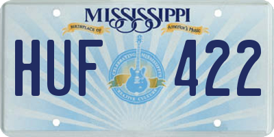 MS license plate HUF422