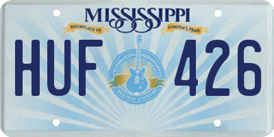 MS license plate HUF426