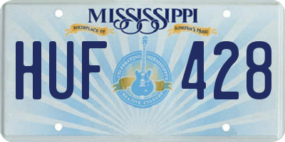 MS license plate HUF428