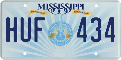 MS license plate HUF434