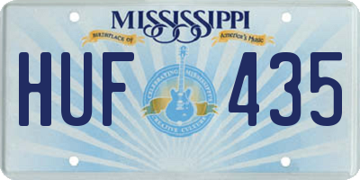 MS license plate HUF435