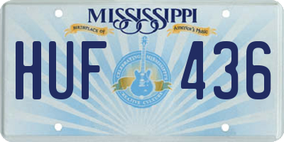 MS license plate HUF436