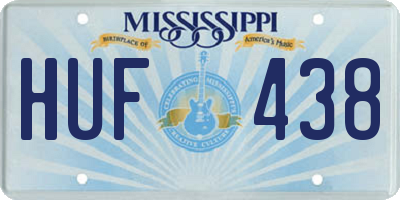 MS license plate HUF438