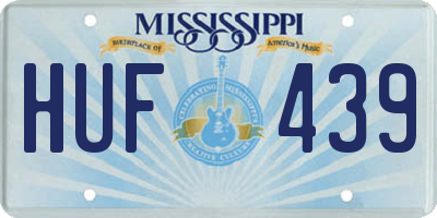 MS license plate HUF439