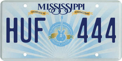 MS license plate HUF444
