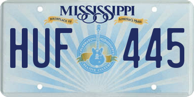 MS license plate HUF445