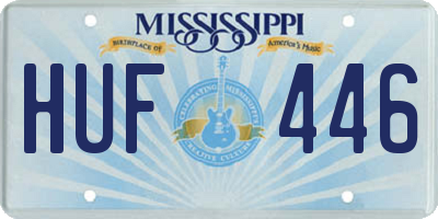 MS license plate HUF446