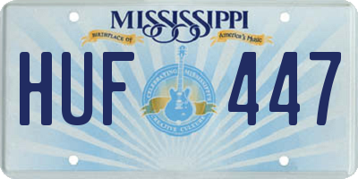 MS license plate HUF447