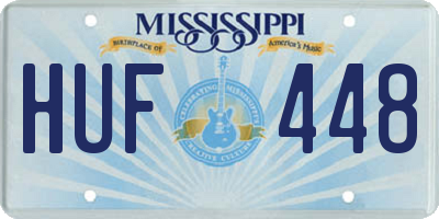 MS license plate HUF448