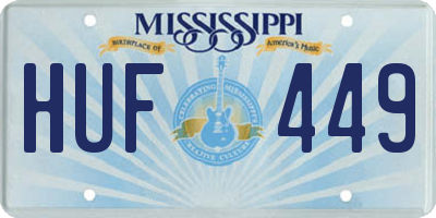 MS license plate HUF449