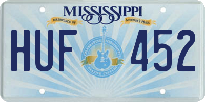 MS license plate HUF452