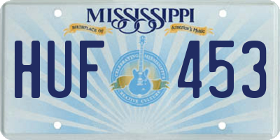 MS license plate HUF453