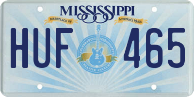 MS license plate HUF465